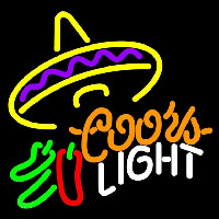 Coors Light Me ican Sombrero Chili Peppers Beer Sign Neonskylt