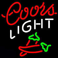 Coors Light Two Chili Pepper Beer Sign Neonskylt