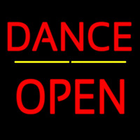 Dance Block Open Yellow Line Neonskylt