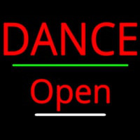 Dance Open Green Line Neonskylt