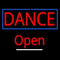 Dance Open White Line Neonskylt