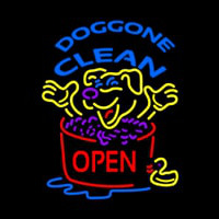 Doggone Clean Open Neonskylt