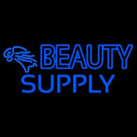 Double Stroke Blue Beauty Supply Neonskylt