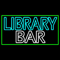 Double Stroke Library Bar Neonskylt