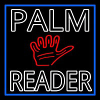 Double Stroke Palm Reader With Blue Border Neonskylt