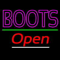 Double Stroke Pink Boots Open Neonskylt