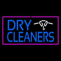 Dry Cleaners Logo Rectangle Pink Neonskylt