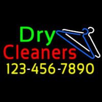 Dry Cleaners With Phone Number Logo Neonskylt