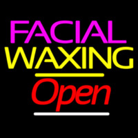 Facial Wa ing Open Yellow Line Neonskylt