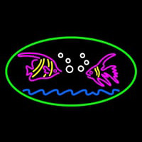 Fish Logo Green Oval Neonskylt