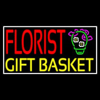 Florist Gifts Baskets White Border Neonskylt