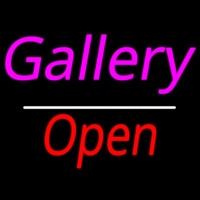 Gallery Open White Line Neonskylt