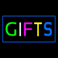 Gifts Blue Rectangle Neonskylt