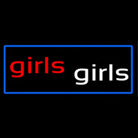 Girls Girls Strip Club With Blue Border Neonskylt