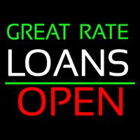 Great Rate Loans Open Neonskylt