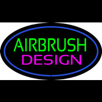 Green Airbrush Design Pink Oval Blue Neonskylt