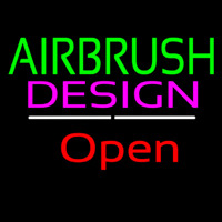 Green Airbrush Design Red Open White Line Neonskylt