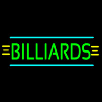 Green Billiards Turquoise Lines Neonskylt