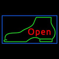 Green Boots Logo Open Neonskylt