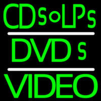 Green Cds Lps Dvds Video Neonskylt