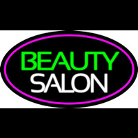 Green Cursive Beauty Block Salon Neonskylt