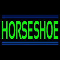 Green Horseshoe Block Neonskylt