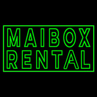 Green Mailbo  Rental Block Neonskylt