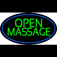 Green Open Massage Neonskylt