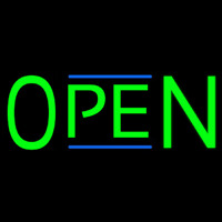 Green Open Neonskylt