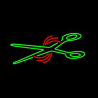 Green Scissor Logo Neonskylt