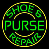 Green Shoe And Purse Repair With Border Neonskylt