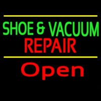 Green Shoe And Vacuum Red Repair Open Neonskylt