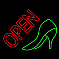 Green Shoe Open Neonskylt