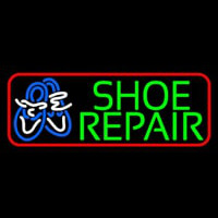 Green Shoe Repair Red Border Neonskylt