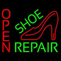 Green Shoe Repair With Sandal Open Neonskylt