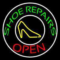 Green Shoe Repairs Open Neonskylt