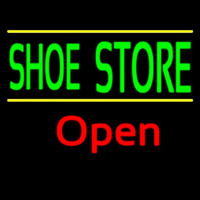 Green Shoe Store Open Neonskylt