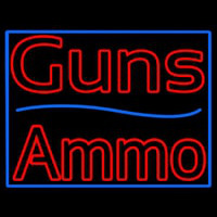 Guns Blue Line Ammo Neonskylt