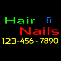 Hair And Nails With Number Neonskylt