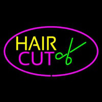 Hair Cut Logo Oval Pink Neonskylt