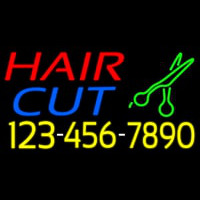 Hair Cut With Number And Scissor Neonskylt