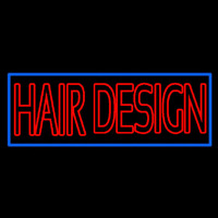 Hair Design With Blue Border Neonskylt