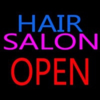 Hair Salon Block Open Neonskylt