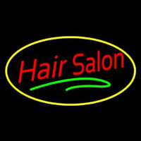 Hair Salon Oval Red Neonskylt