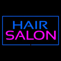 Hair Salon Rectangle Blue Neonskylt