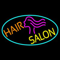 Hair Salon With Girl Logo Neonskylt