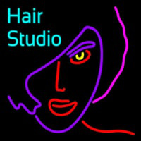 Hair Studio Girl Logo Neonskylt