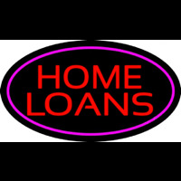 Home Loans Oval Pink Neonskylt