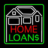 Home Loans With Home Logo And Green Border Neonskylt