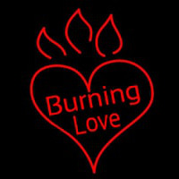 Hot Burning Heart Fire Neonskylt